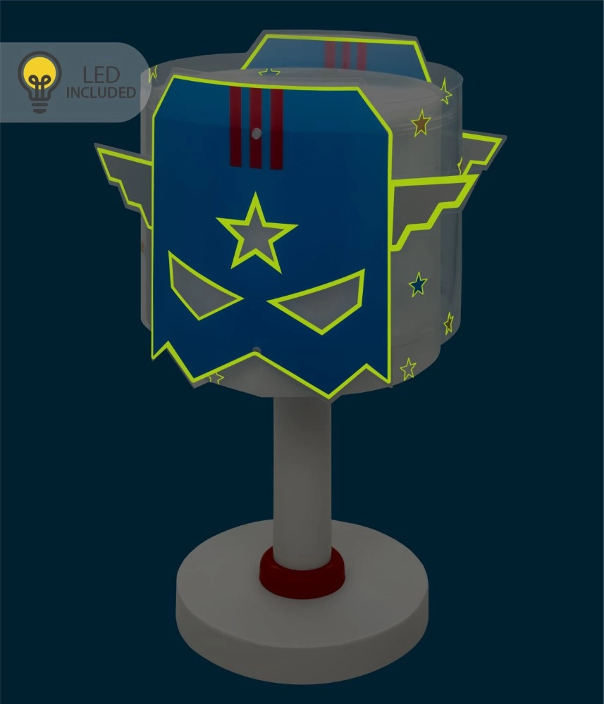 Children's room table lamp Hero blue glow in the dark Dalber 8420406002354