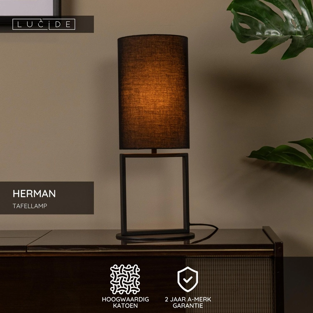 Table lamp Herman Black Lucide 5411212303387