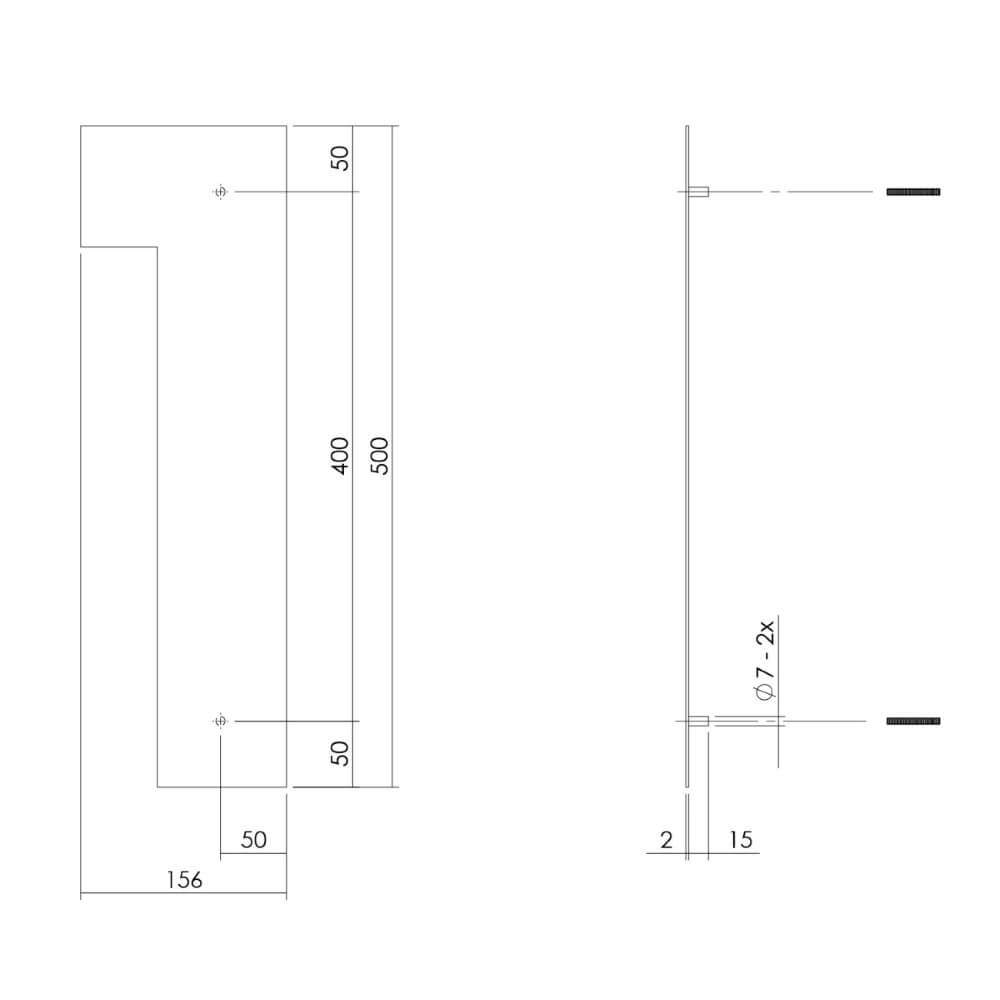 House number 1 XXL Numbra 50cm black Intersteel 8714186503386