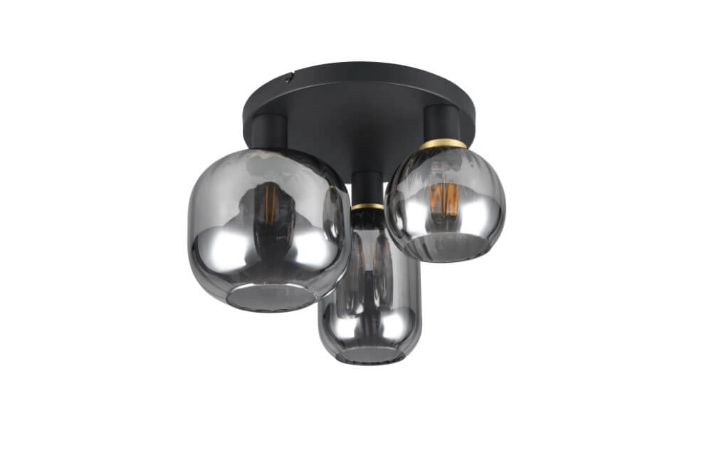 Trendy ceiling lamp Diva with smoke glass Trio 4017807614602