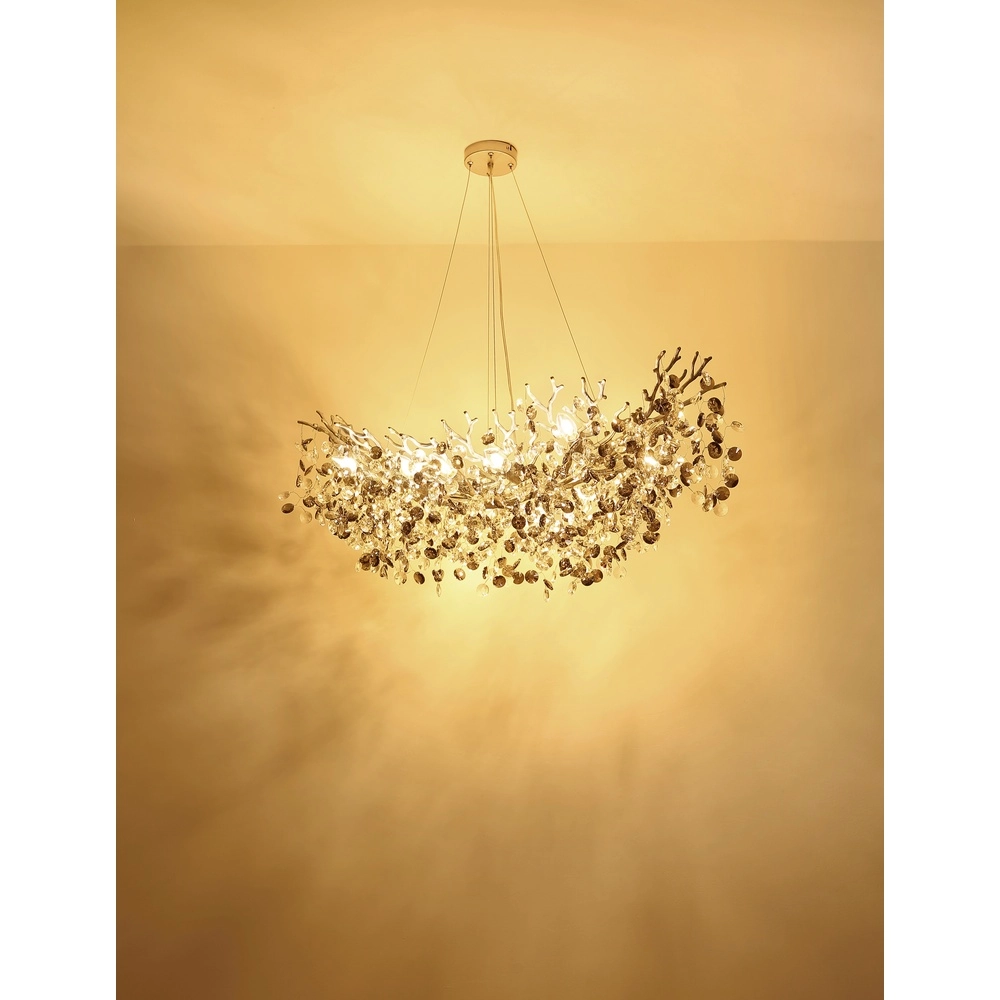 Pendant lamp Queena silver grey 100cm Globo 9007371531691