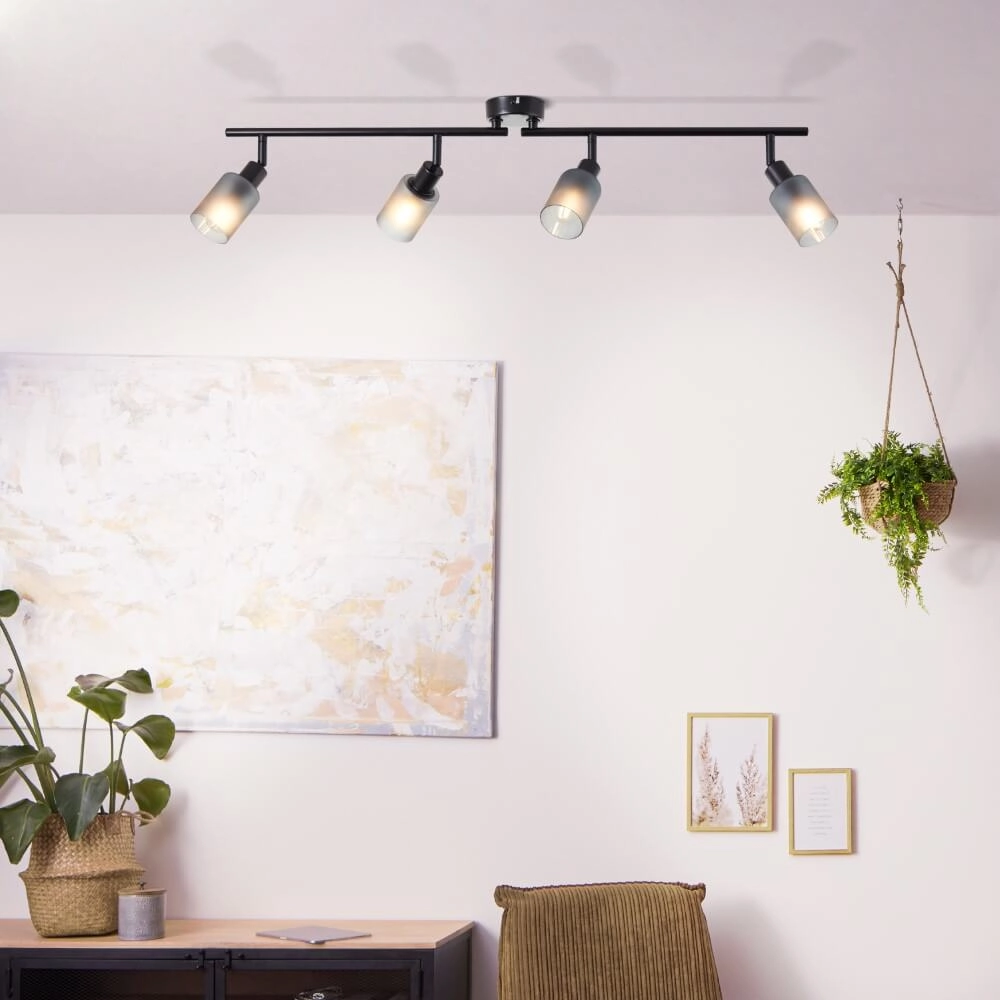 Black ceiling lamp Loralie 4-light Brilliant 4004353413254