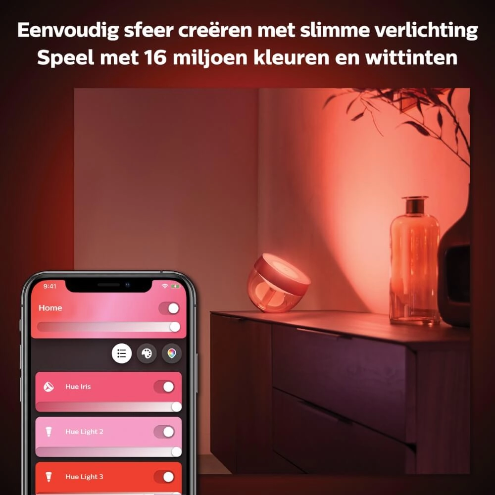 Uplight Hue Iris - White and color Red copper Philips 8719514411586