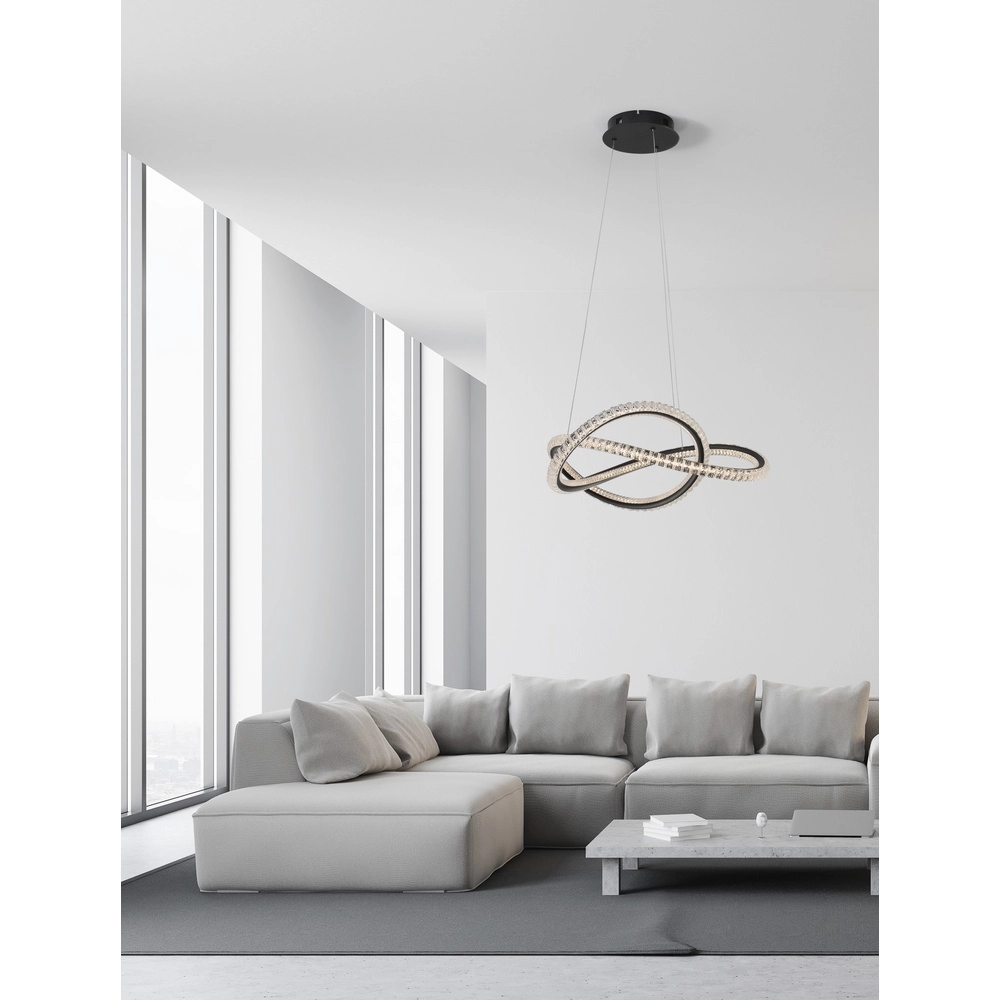 Design pendant lamp Ginevra black Ø 58cm