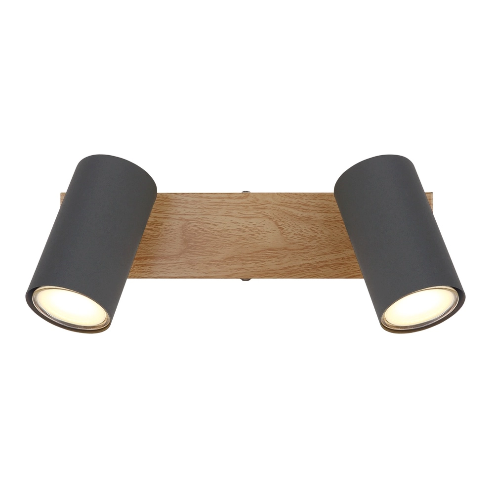 Ceiling lamp 2-lights Robby wood Globo 9007371430529