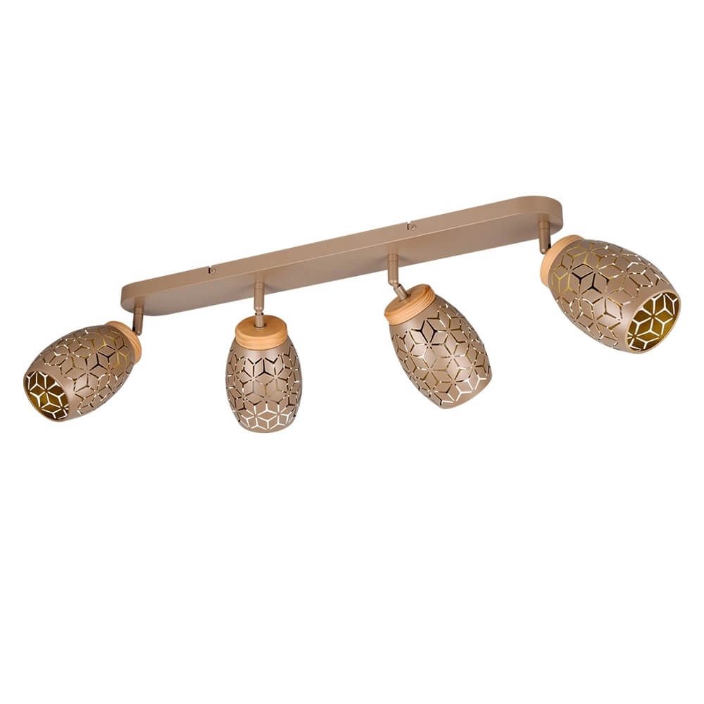 4-light surface-mounted spot Bidar coffee brown Trio 4017807640717