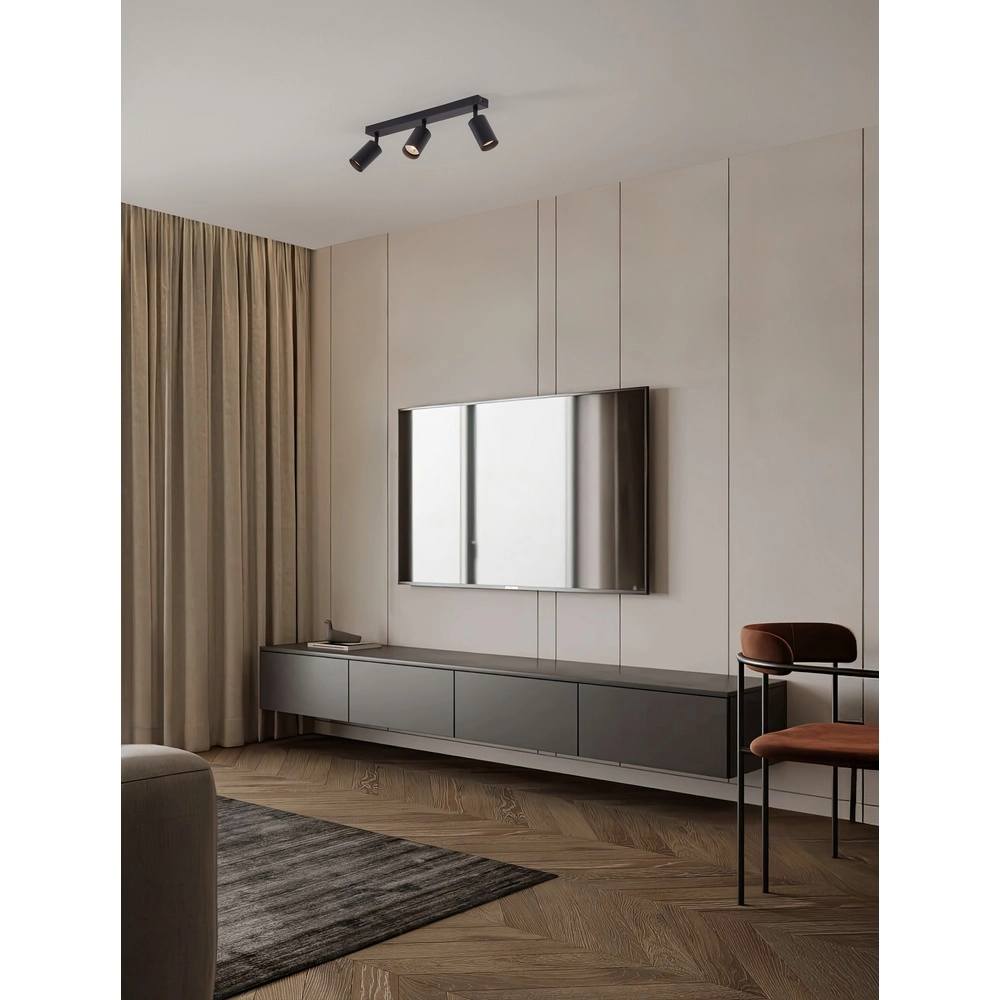 Ceiling spotlight Reig 3-light black Lyora 5212017477958