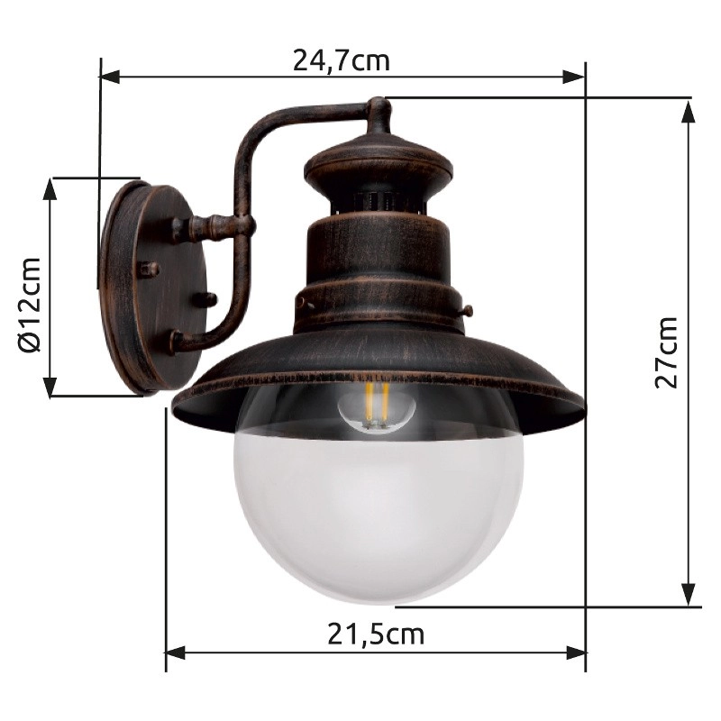 Desing wall lamp Sella Brown Globo 9007371381685