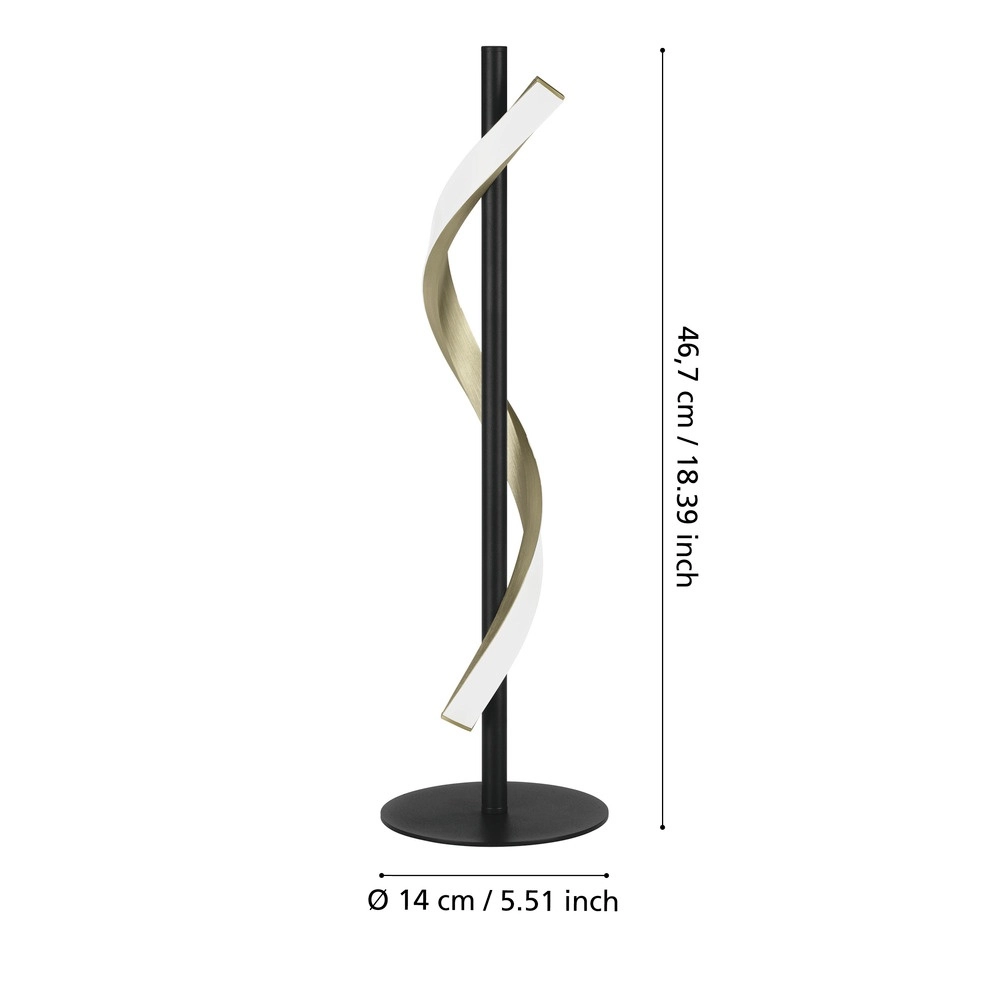 Table lamp Conaprato black with gold Eglo 9008606357376