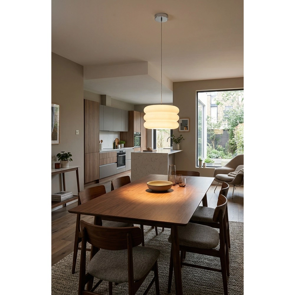 Design pendant lamp Tortora chrome with white Ø 30cm