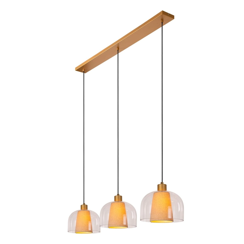 Design pendant lamp Gunhild 3-light gold straight Lucide 5411212303356