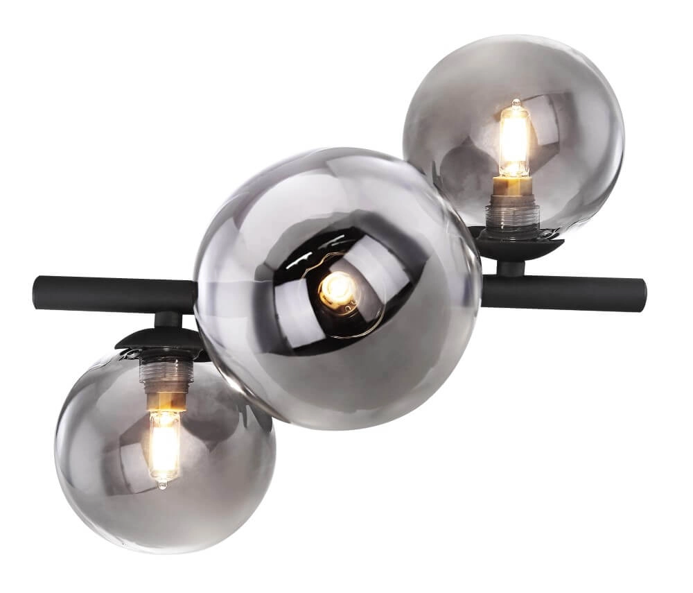 Black ceiling lamp with smoke glass Riha Globo 9007371396030