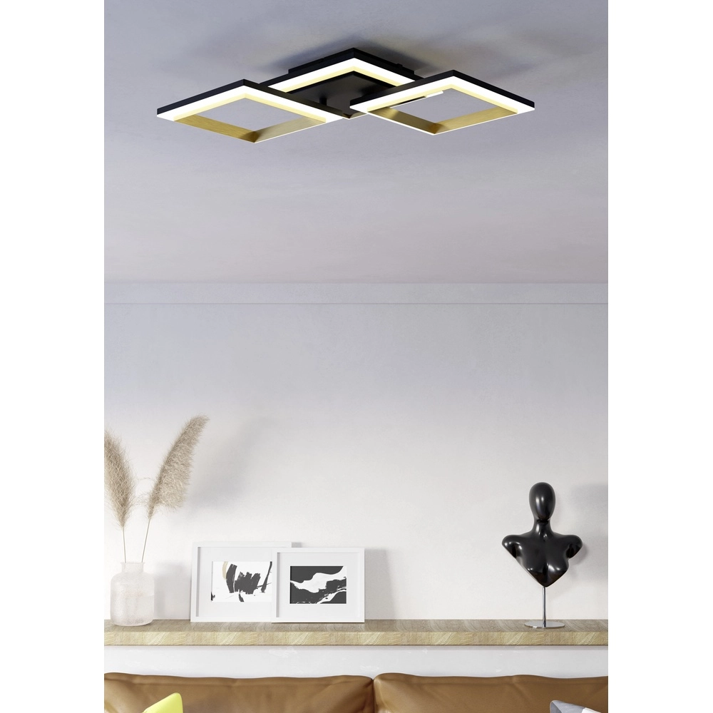 Ceiling led lamp Calliera Square - Black with Gold Eglo 9008606316144