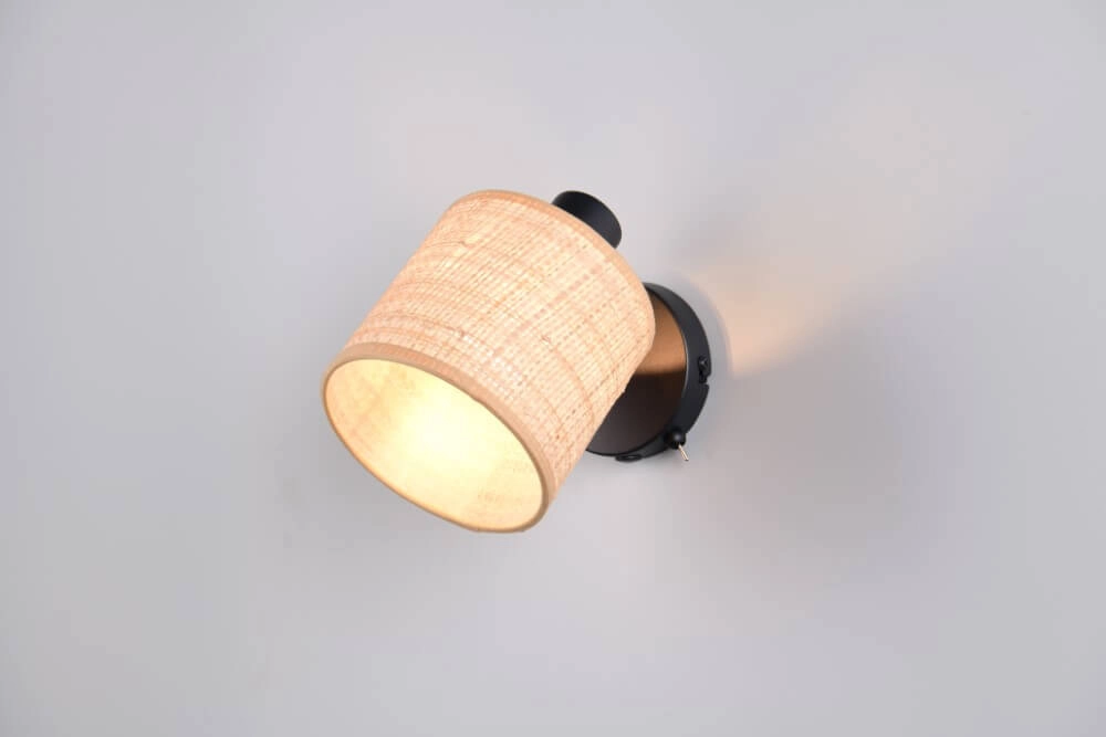 Black wall lamp Aimee with cream cap Trio 4017807637335