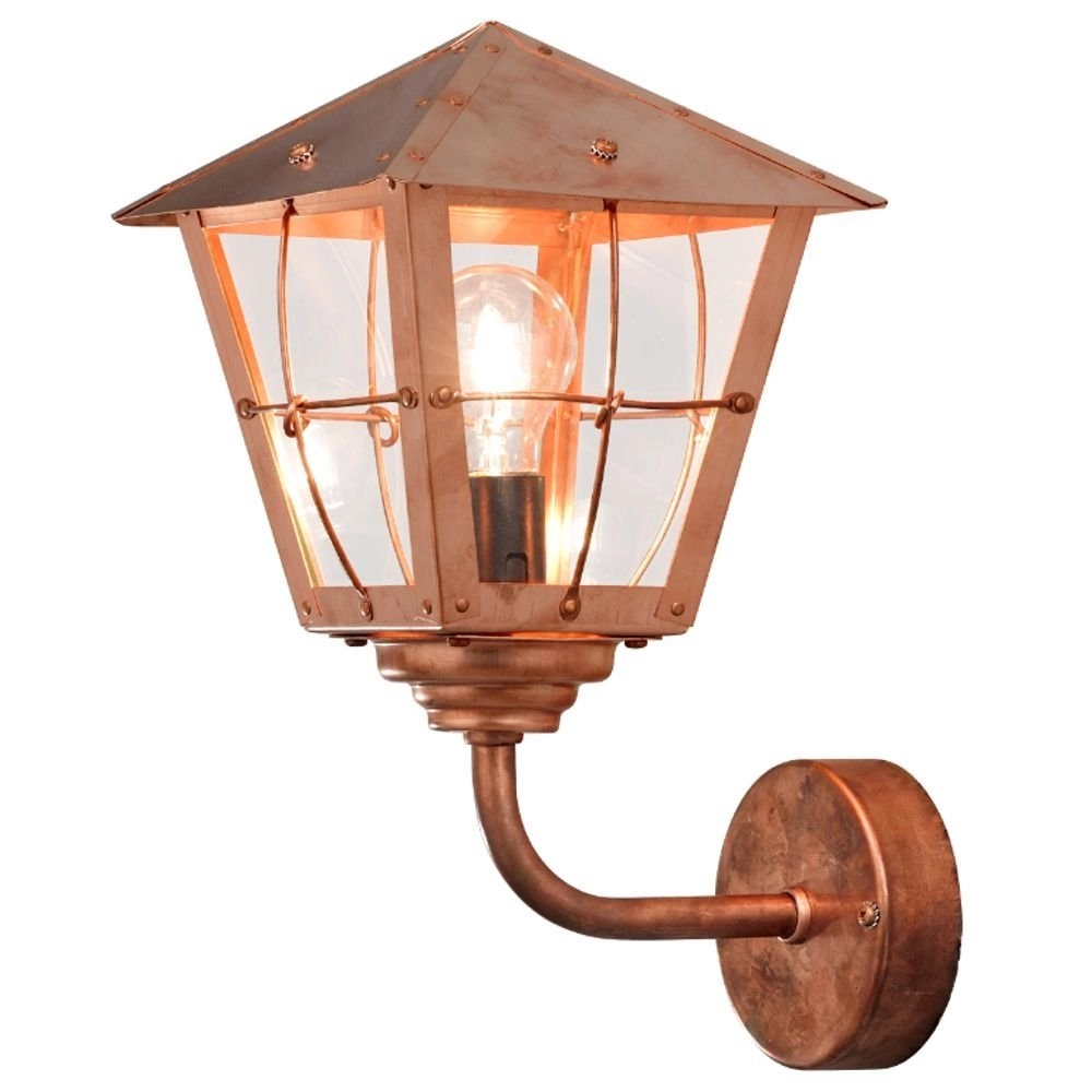 Country wall lamp Fenix 39cm copper