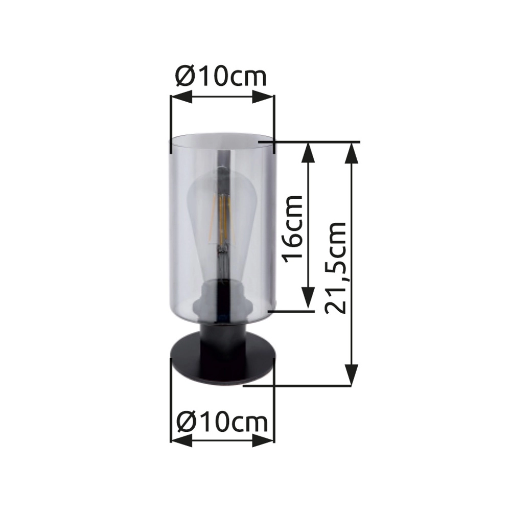 Table lamp Hadera black with smoke glass Globo 9007371405848