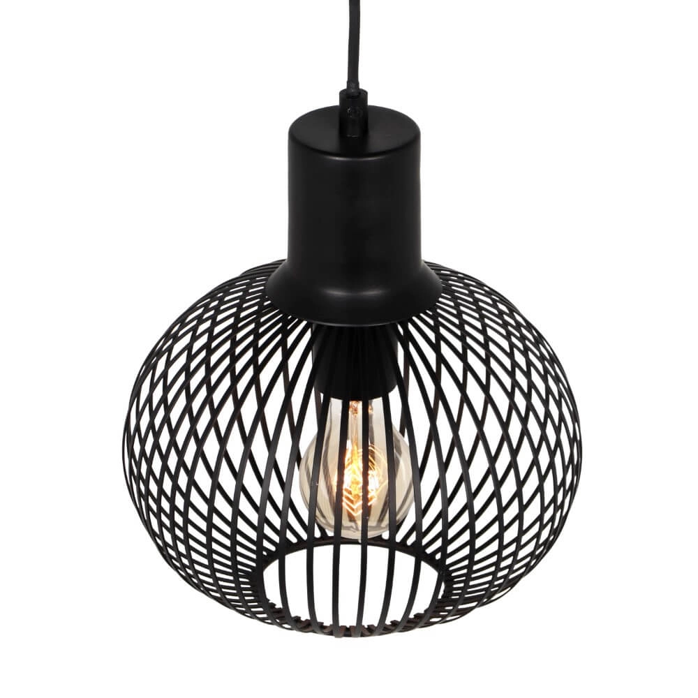 Wire pendant lamp Gila Ø 23cm - black Trio 4017807617559