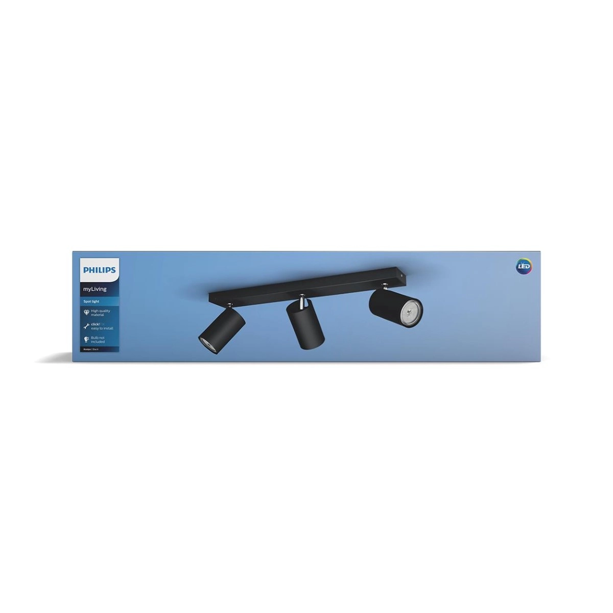 Surface-mounted spot Kosipo 3-light black Philips 8718696164921