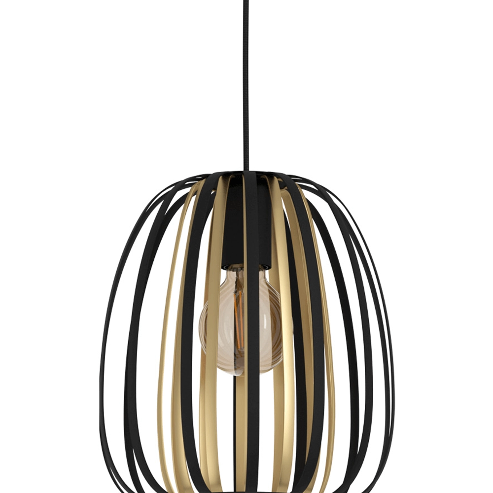 Pendant lamp Ø 25.5cm Encinitos black with gold Eglo 9002759996659