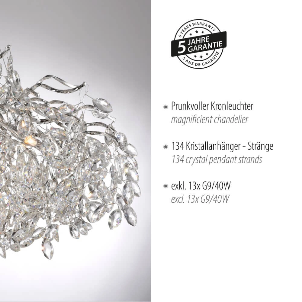 Chandelier Ricicle 120cm chrome Paul Neuhaus 4012248382080