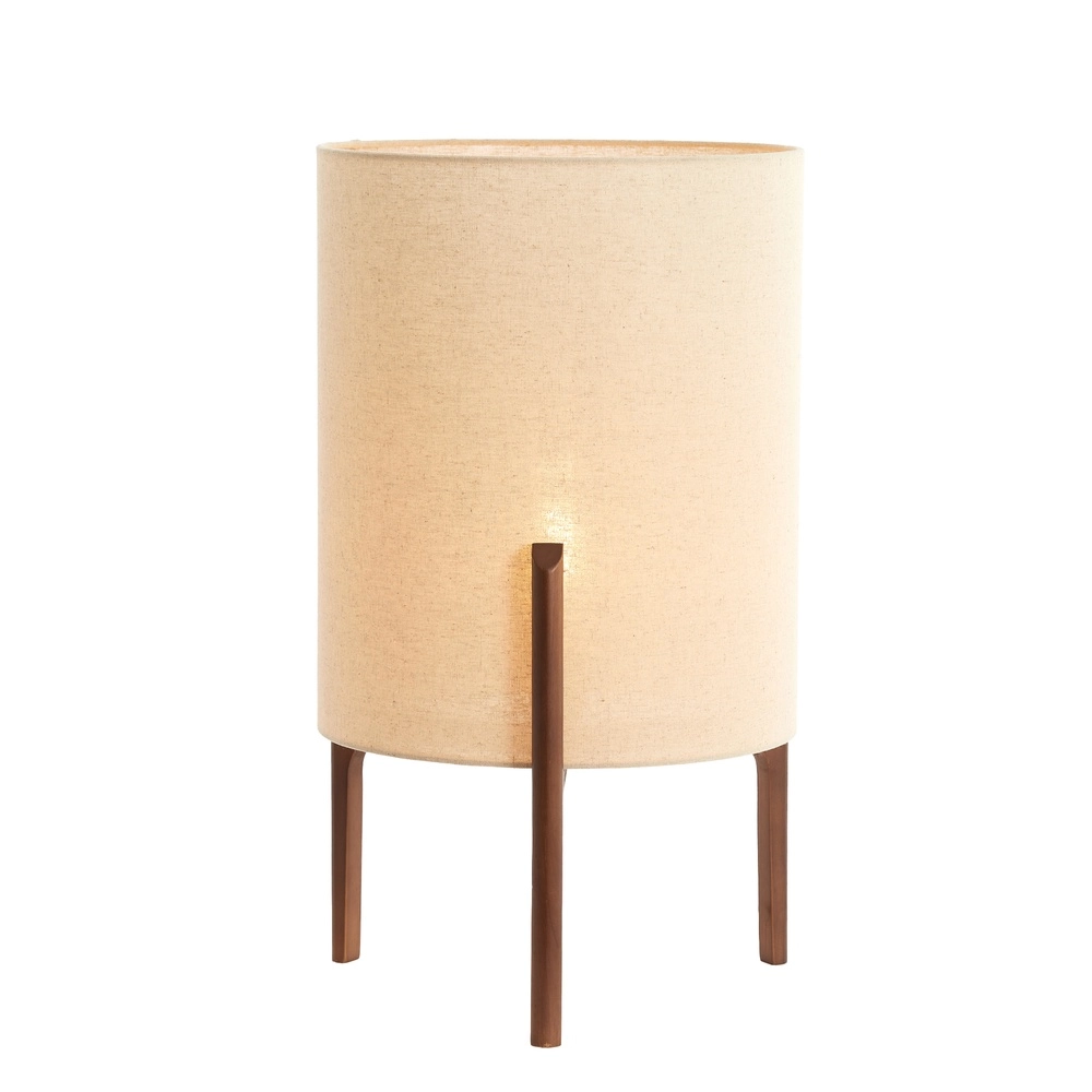 Table lamp Litto Ø 35cm - walnut with natural linen Light & Living 8717807792718