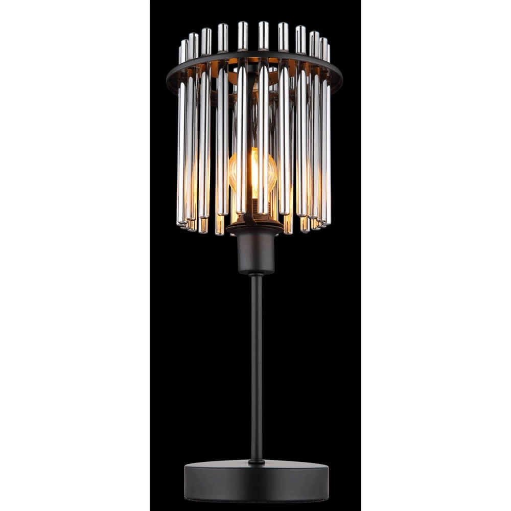 Black table lamp Gorley with smoke glass Ø 15cm Globo 9007371454181