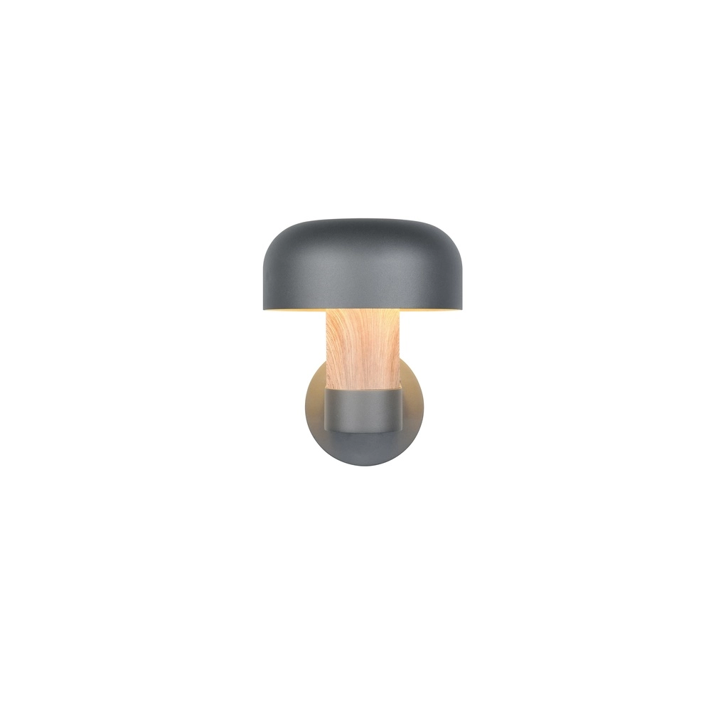 Wall lamp Fraser Grey with wood Trio 4017807648560