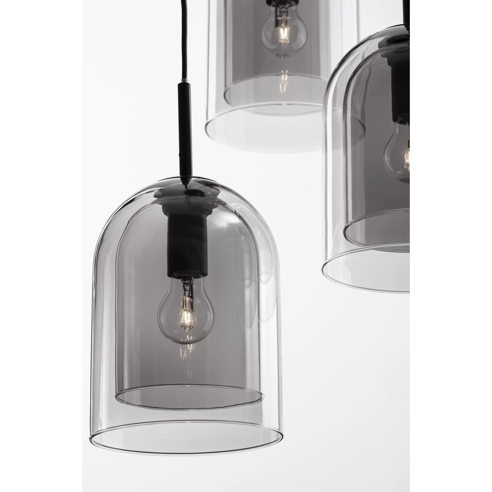 Pendant lamp Velor 3-light black round Lyora 5212017431189