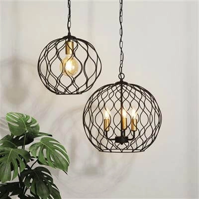 Country Pendant Lamp Finesse 3-light Searchlight 5053423158488