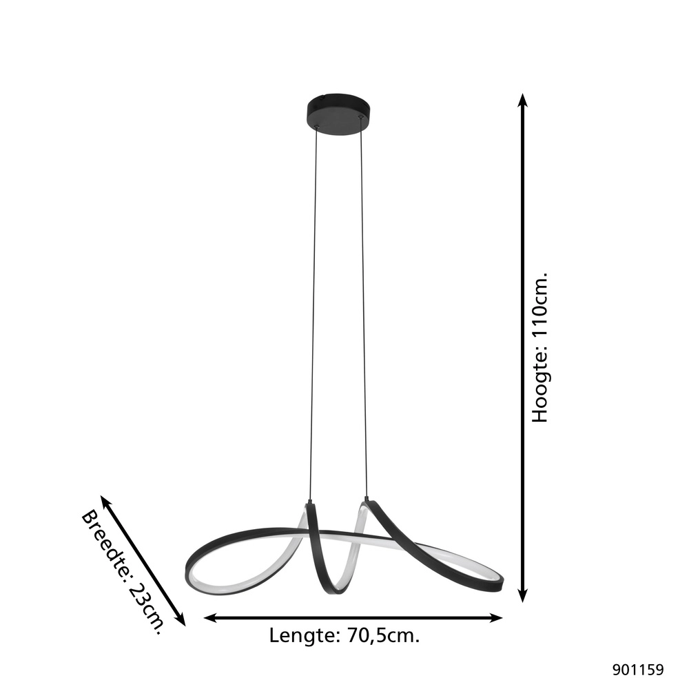 Zigbee pendant lamp Calarossa-Z LED - Black Eglo 9008606312955