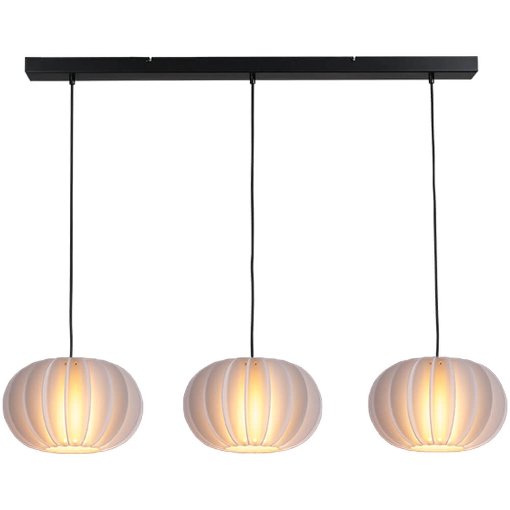3-light hanging lamp Arena with white caps