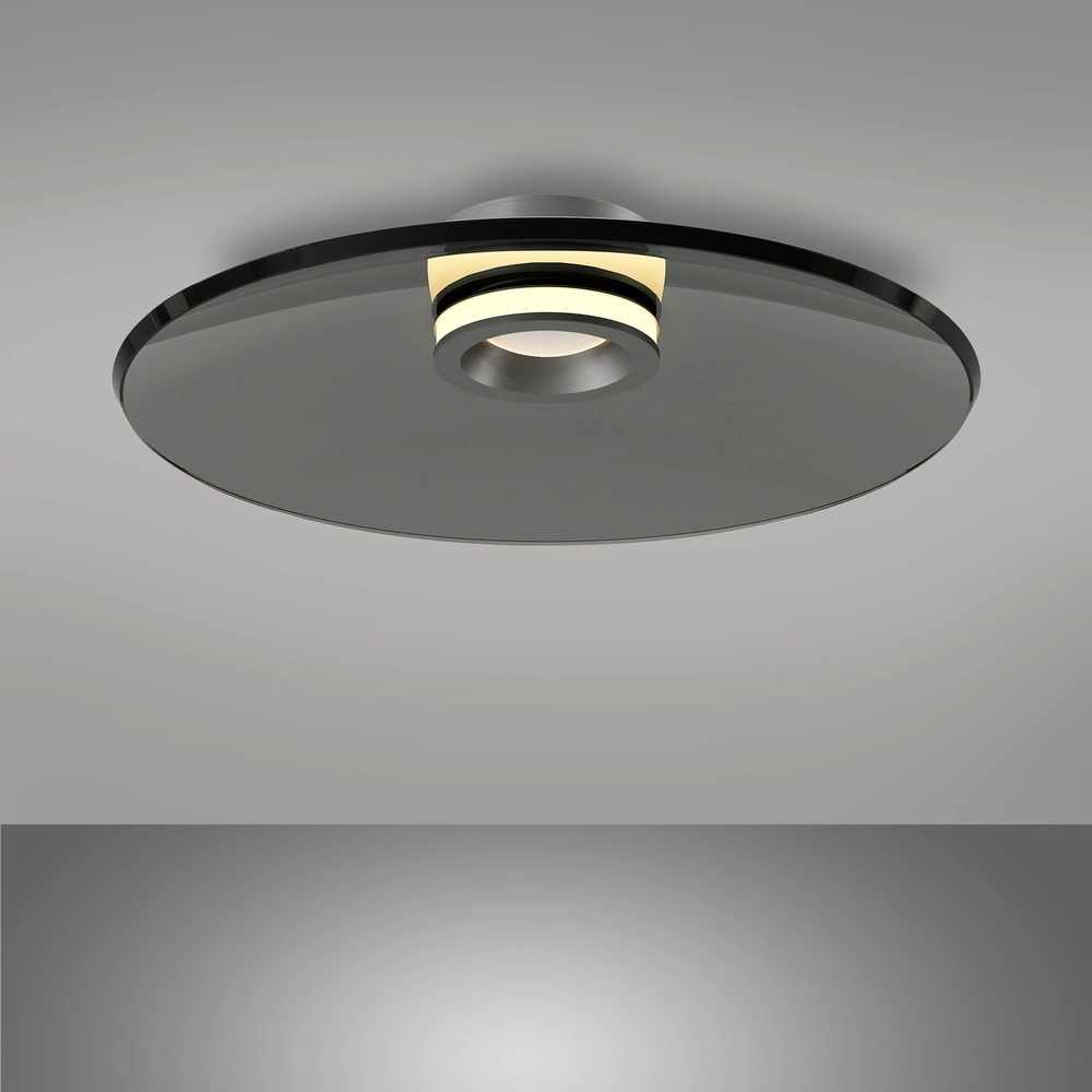 Ceiling lamp Pure Moon Ø 50cm - platinum with smoke glass Paul Neuhaus 4012248386347