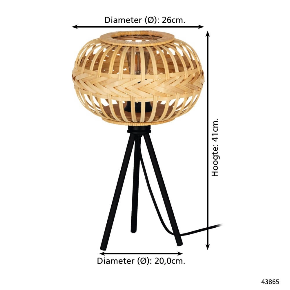 Rattan table lamp Amsfield 1 Eglo 9002759438654