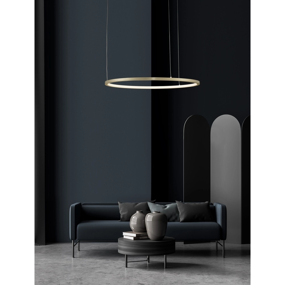 Round pendant lamp Tarquin gold Ø 60cm