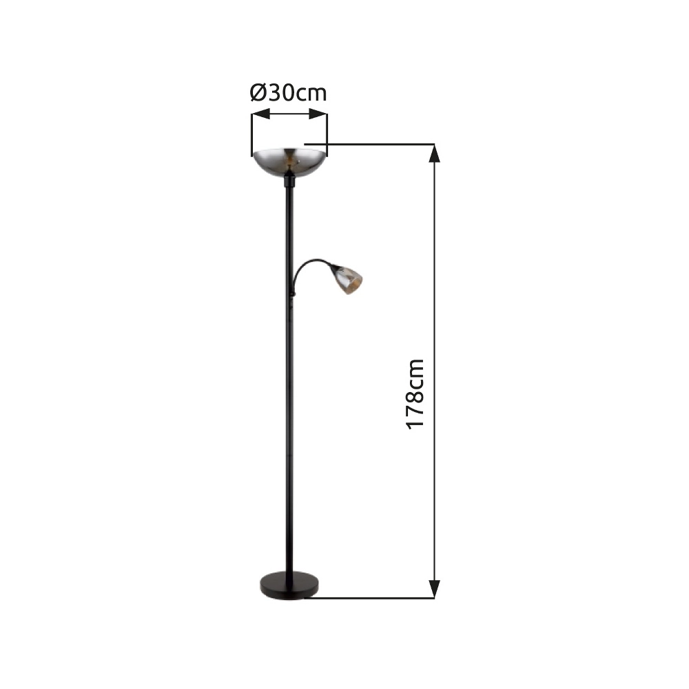 Floor lamp Blade Black Globo 9007371451951