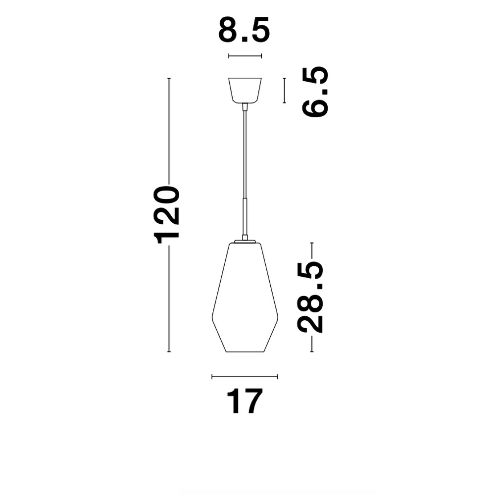 Pendant lamp Veiro chrome glass Ø 17 x 28.5cm Lyora 5212017421289