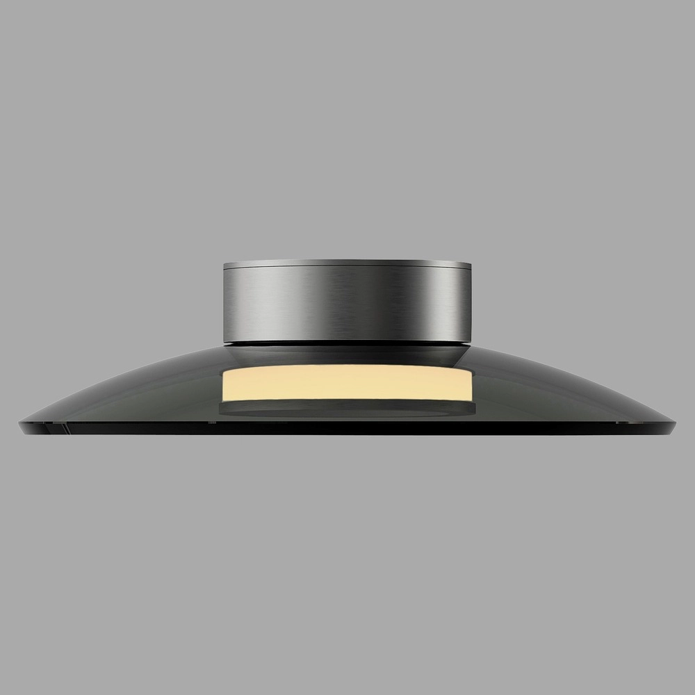 Ceiling lamp Pure Moon Ø 32cm - platinum with smoke glass