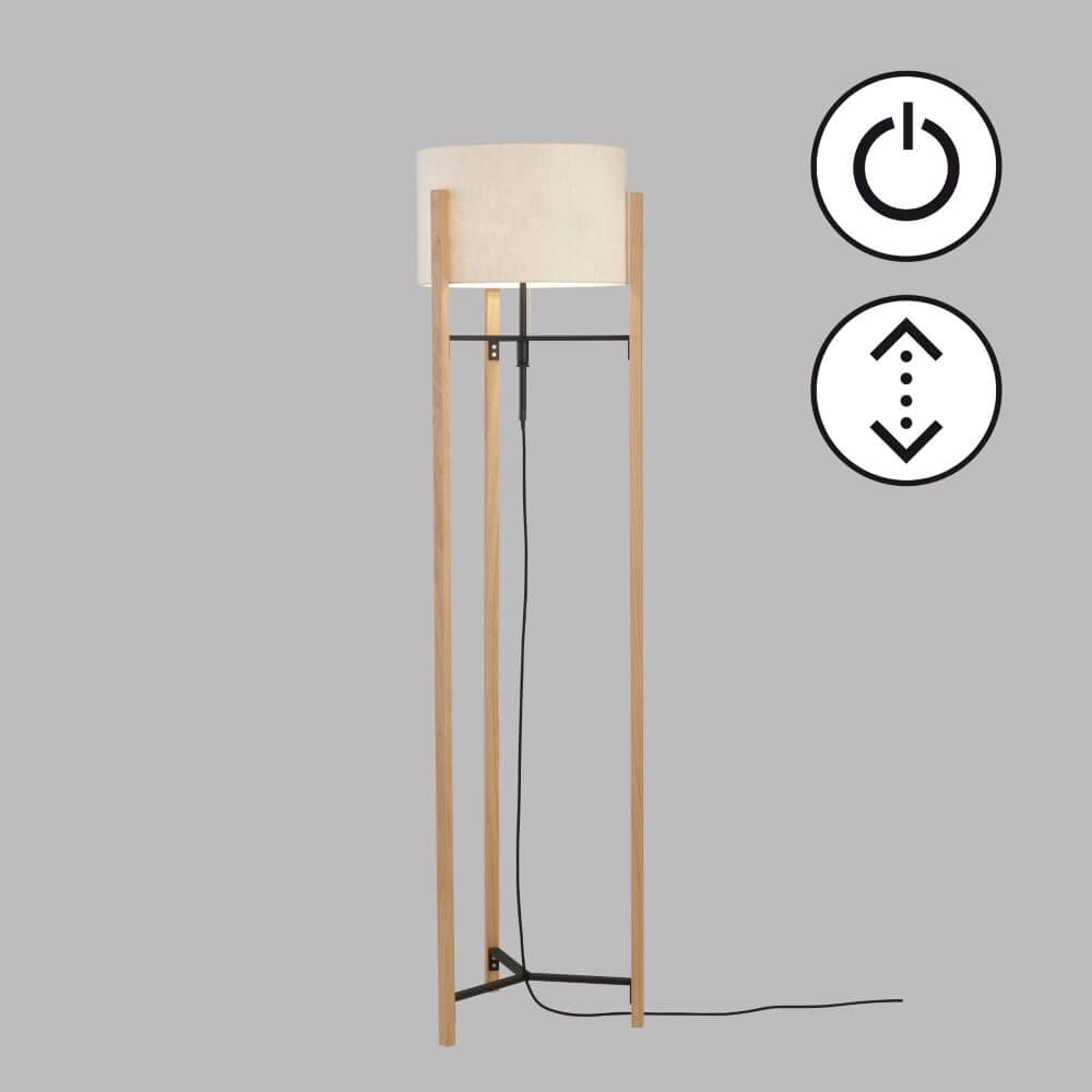 Table lamp Shine-Wood with cream shade Fischer & Honsel 4003694404846