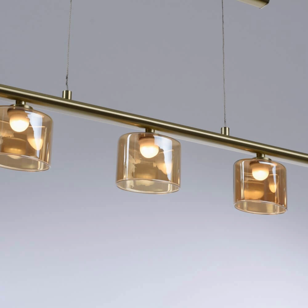 5-light pendant lamp Hydra brass Paul Neuhaus 4012248364987