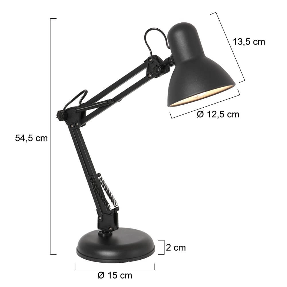 Retro desk lamp Study Matte Black Steinhauer 8712746167108