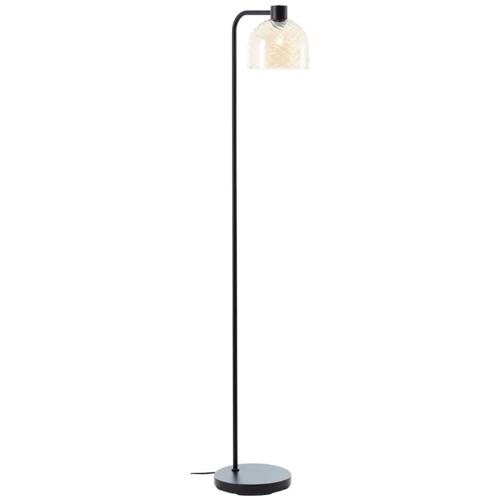 Floor lamp Casto black with amber glass Brilliant 4004353446849