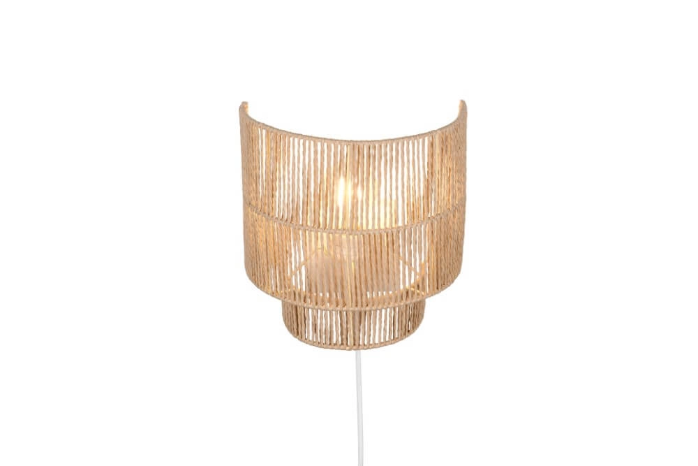 Japandi wall lamp Satna Rattan Trio 4017807636192