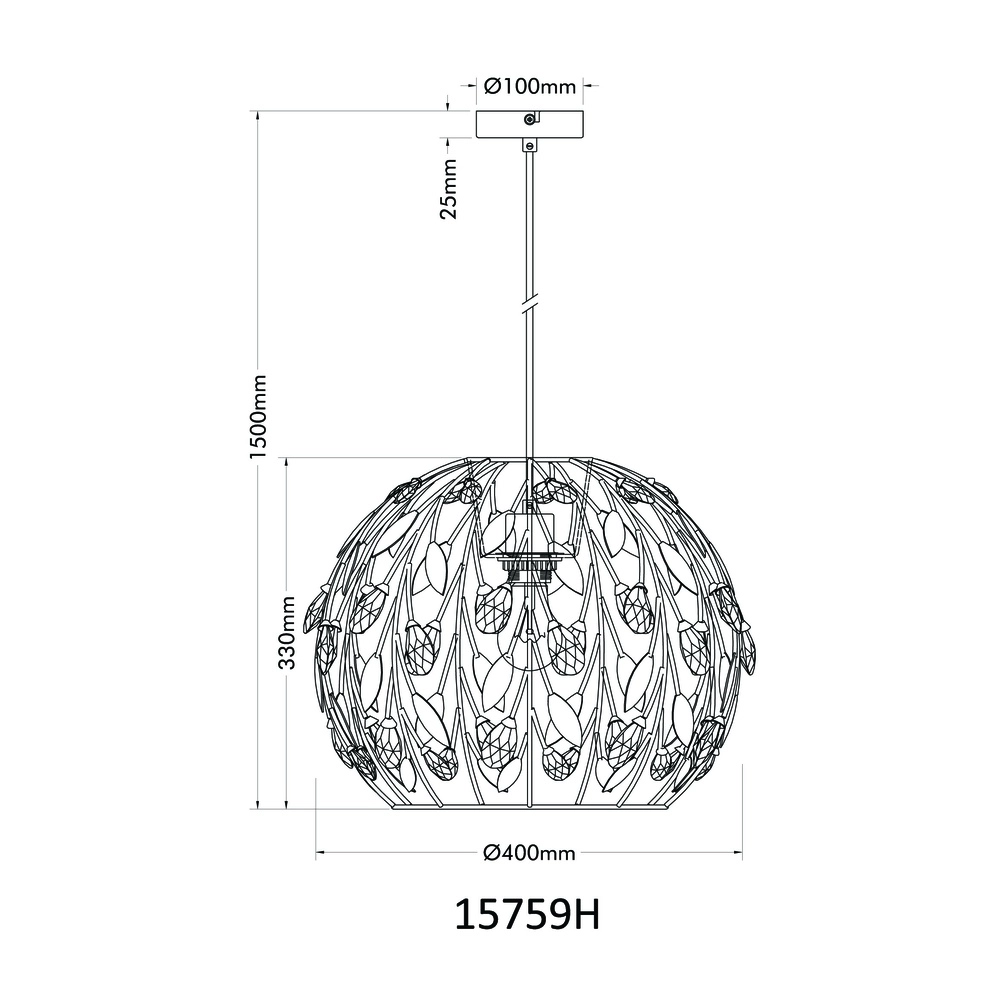 Country Pendant Lamp Mika Black Globo 9007371519941