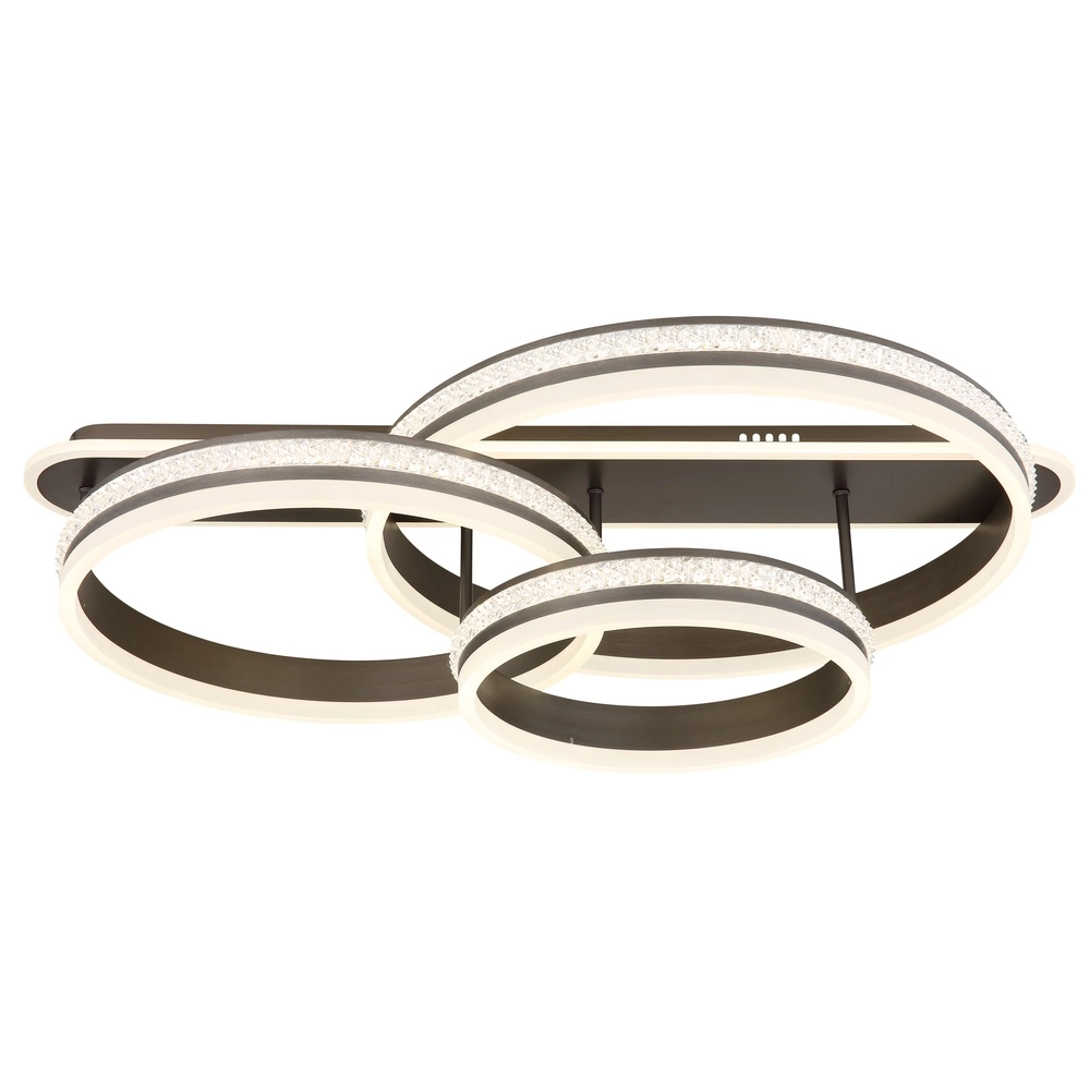 Design ceiling lamp Grouni 3 rings titanium brushed Globo 9007371449002