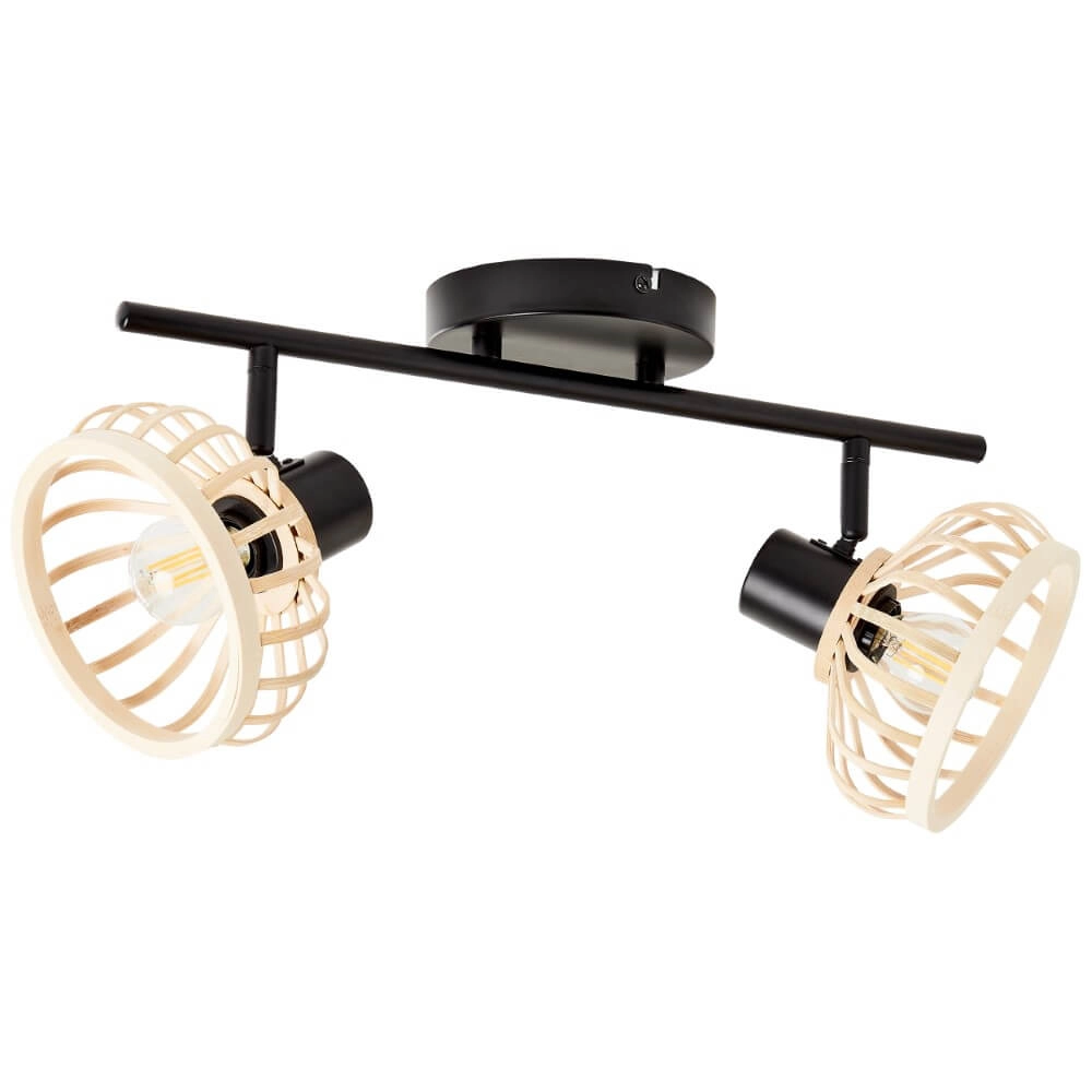 Wooden ceiling lamp Norah 2-light Brilliant 4004353409523