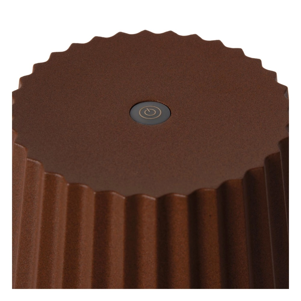 Rechargeable table lamp Justine Rust brown with charging station Lucide 5411212272195