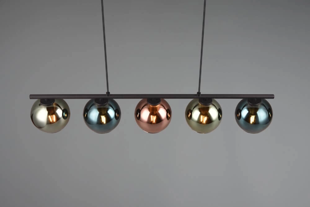 Design hanging lamp Sheldon black with smoke glass Trio 4017807585254