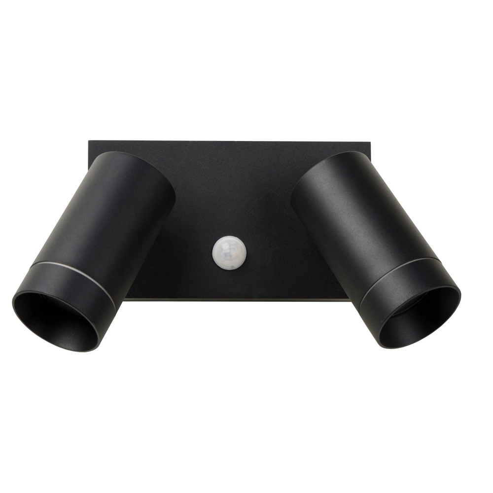 Wall spotlight Taylor IP54 double with sensor black