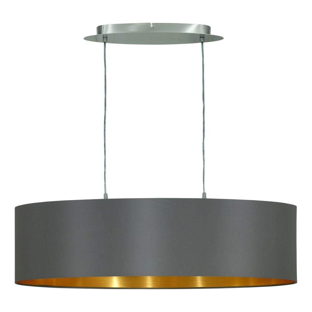 Oval pendant lamp Maserlo nickel
