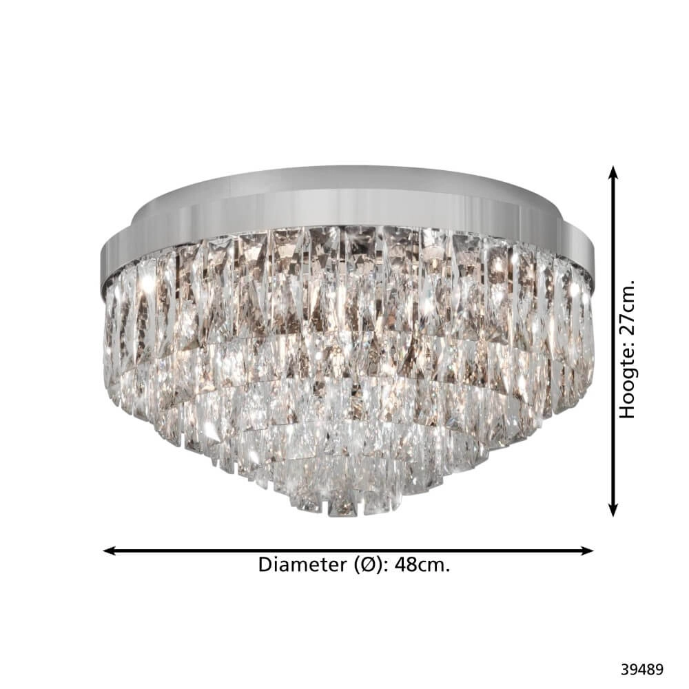 Ceiling chandelier Valparaiso 1 chrome Ø 48cm Stars of Light 9002759394899
